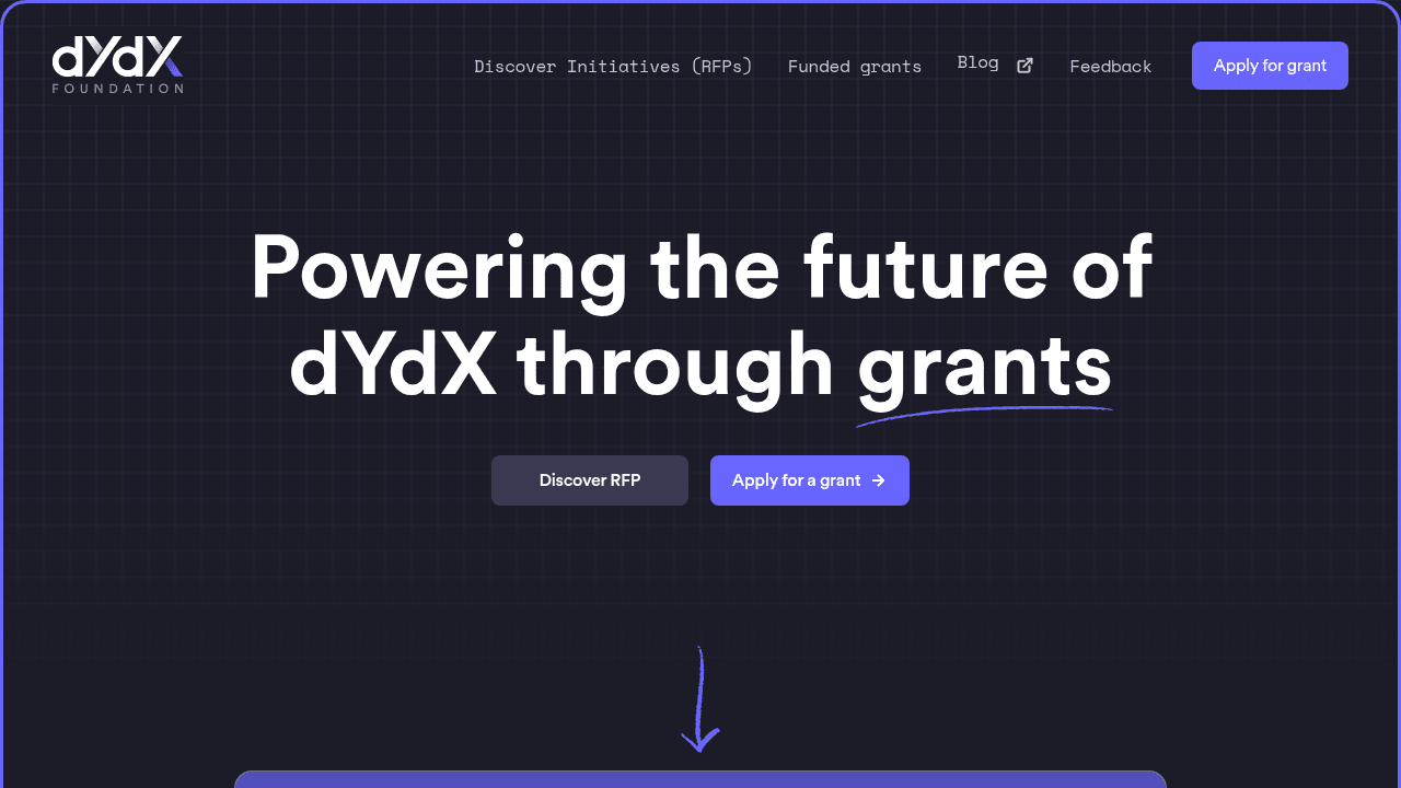 dYdX Grants Program banner