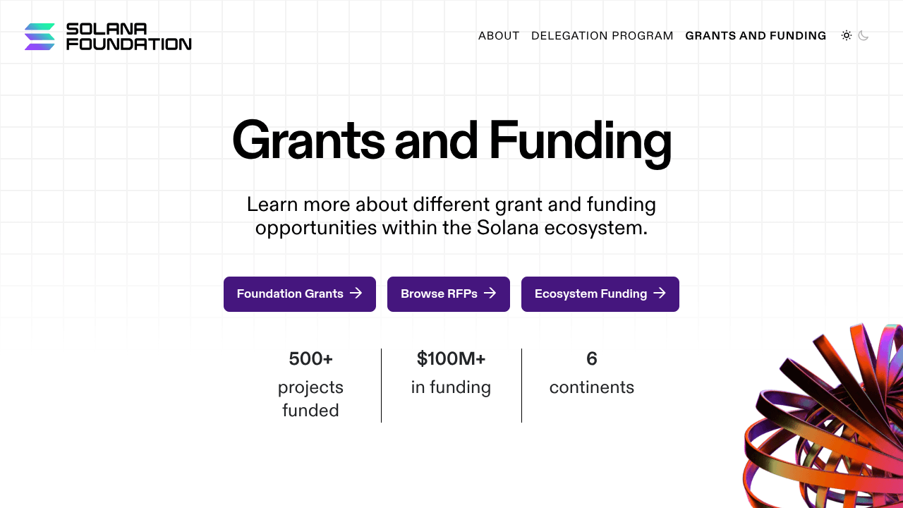 Solana Foundation Grants banner