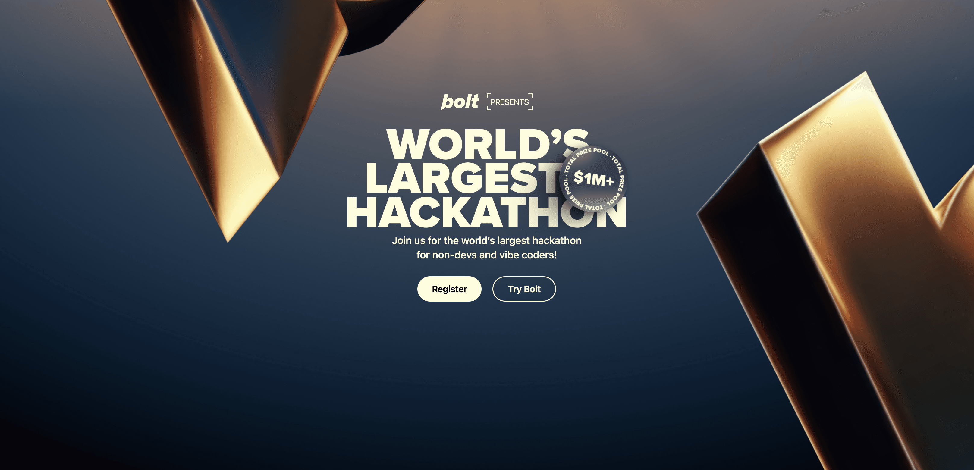 Bolt.new presents World's Largest Hackathon banner